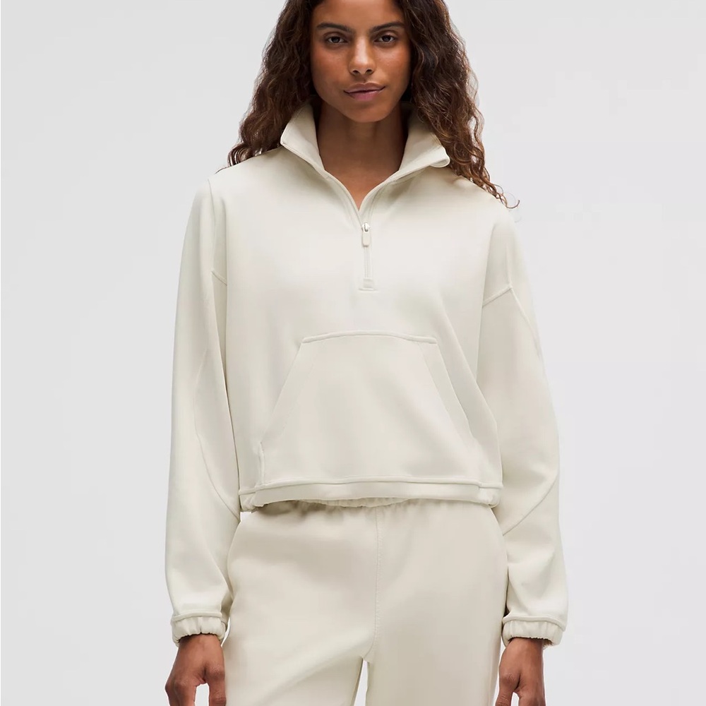 Lululemon Brushed Softstreme Half Zip - Bone
